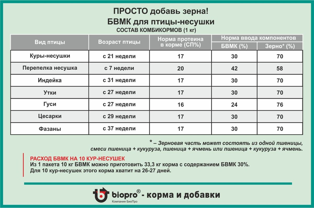 Схемы приготовления домашнего комбикорма для птийы несушки