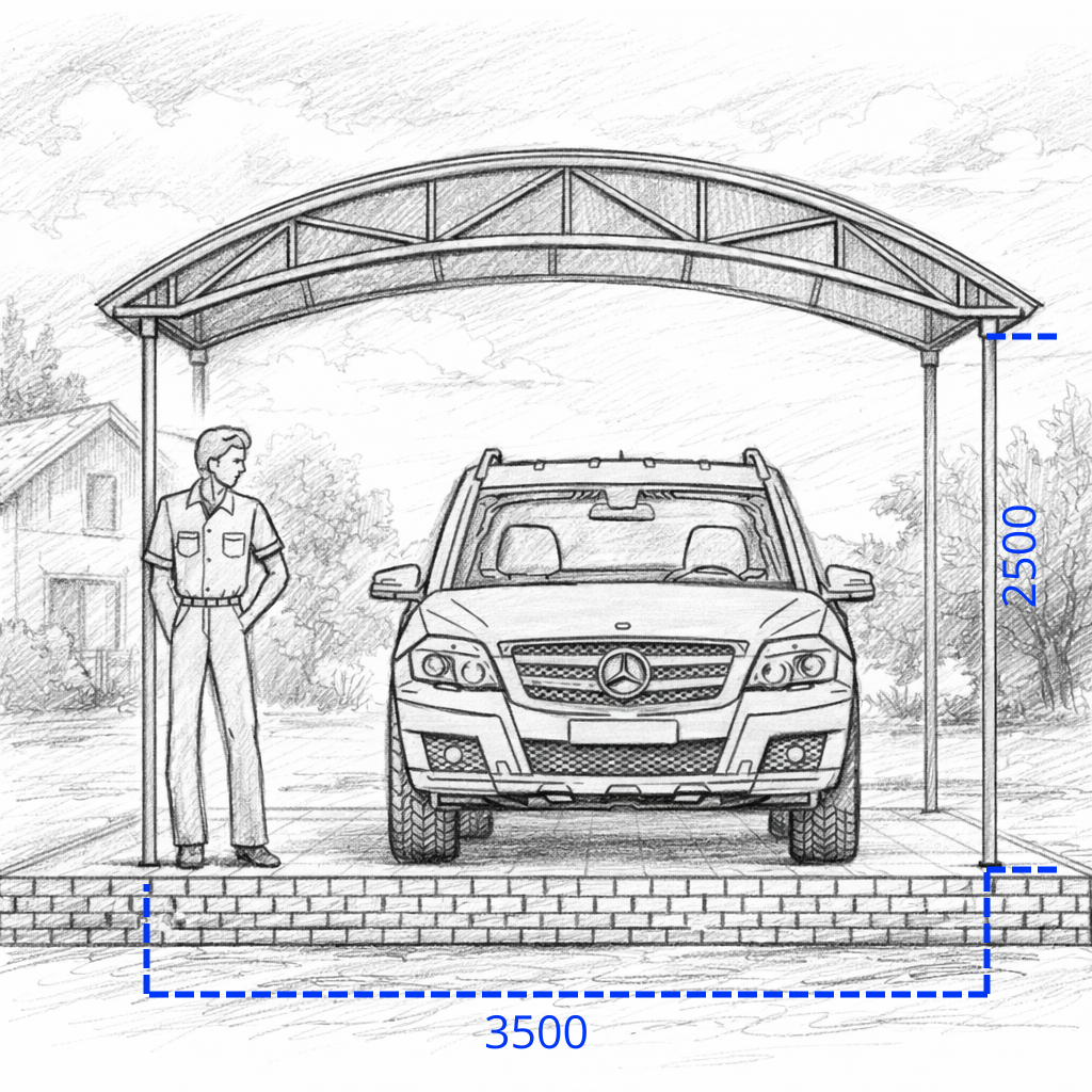 навес для одного автомобиля