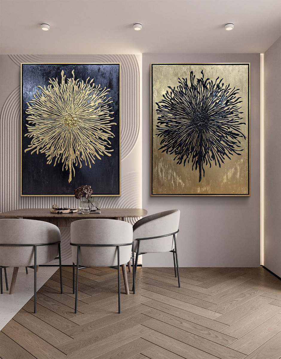 Абстрактная картина золото