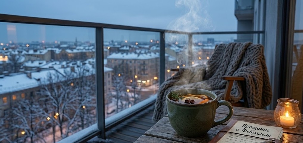 Февраль — это время замедлиться и поблагодарить зиму. Налейте себе тот самый «зимний» чай с бадьяном и хвоей, вынесите его на балкон и просто посмотрите на заснеженный город. Это последняя глава, и она по-своему прекрасна