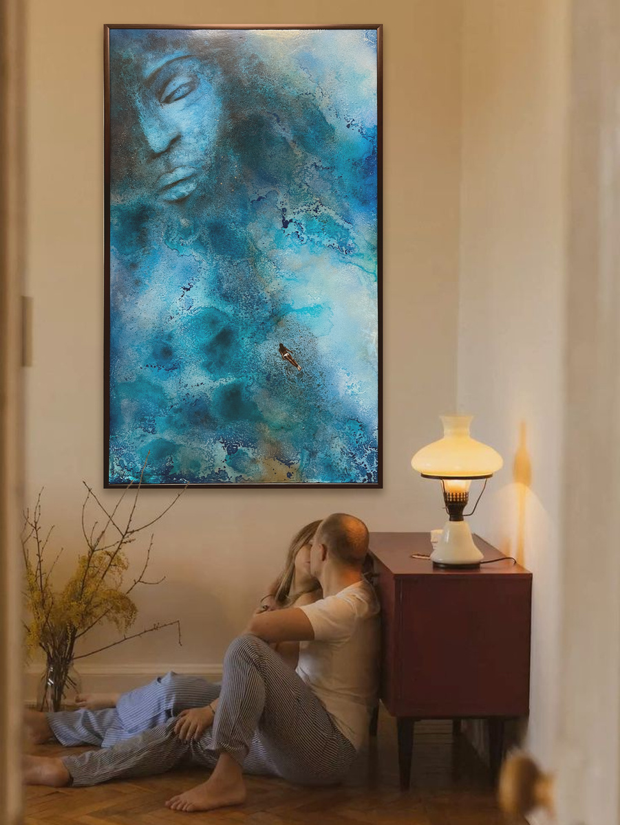 Синяя большая картина