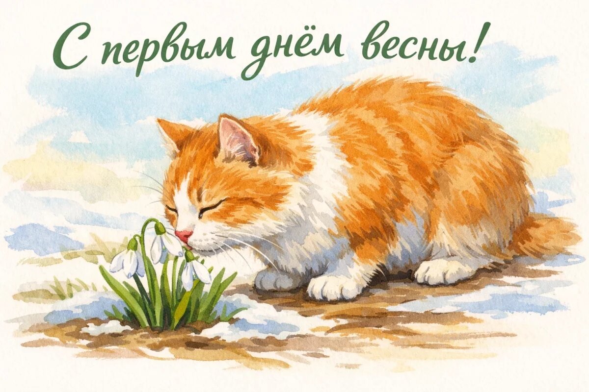    Открытки с первым днём весны: