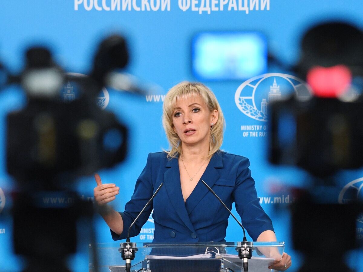    Официальный представитель министерства иностранных дел России Мария Захарова во время брифинга© РИА Новости . Григорий Сысоев