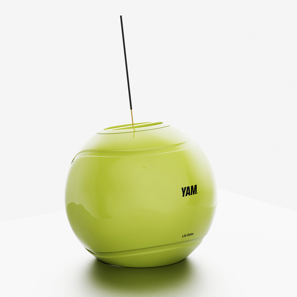 Керамическая ваза YAM в форме теннисного мяча с подставкой для благовоний