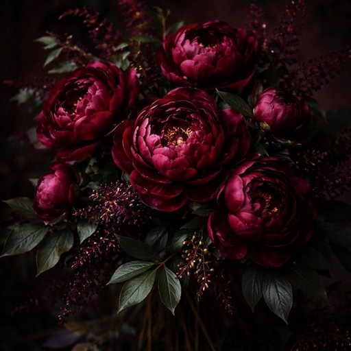    Бордовые цветы — пионы Кристина Борунова