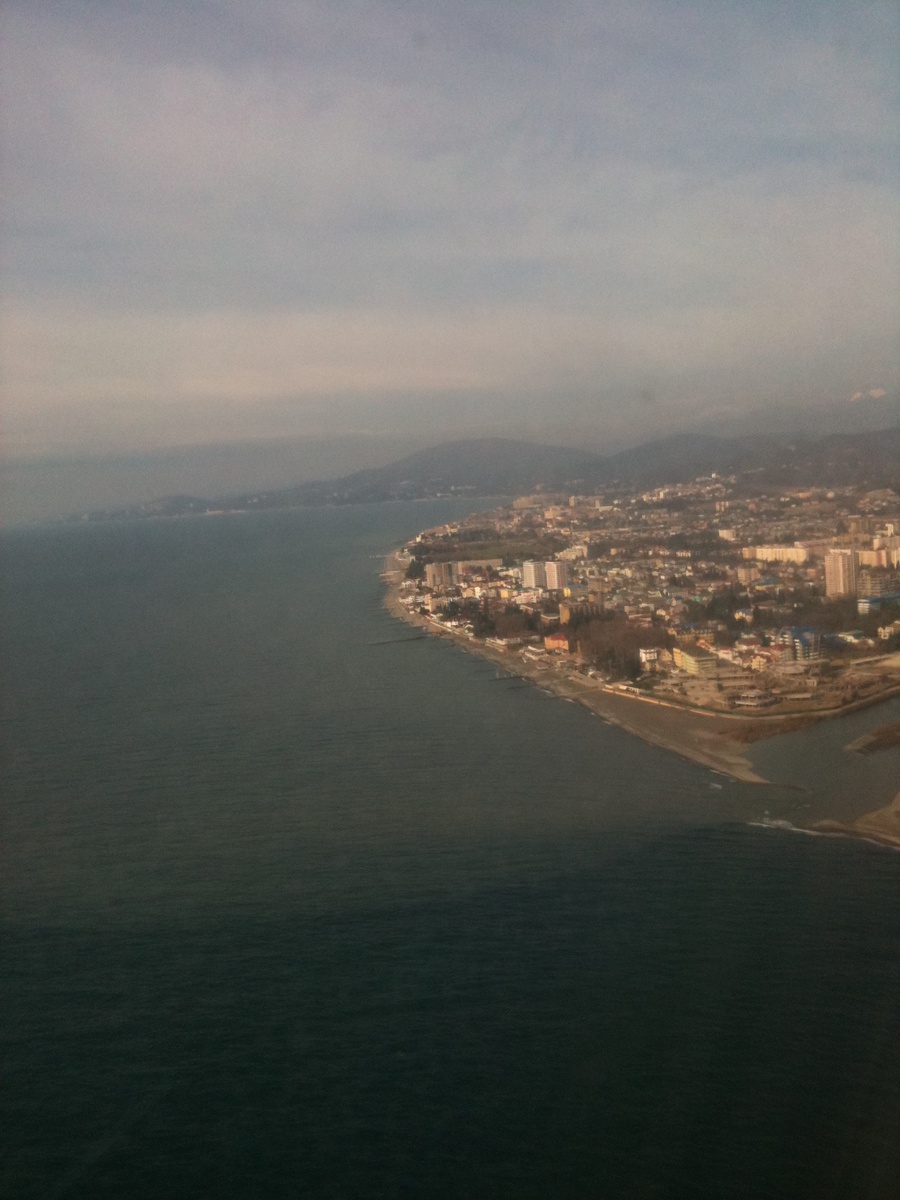 Заход на посадку в аэропорт г. Сочи