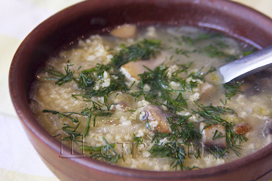 Кулеш из пшена и грибов.