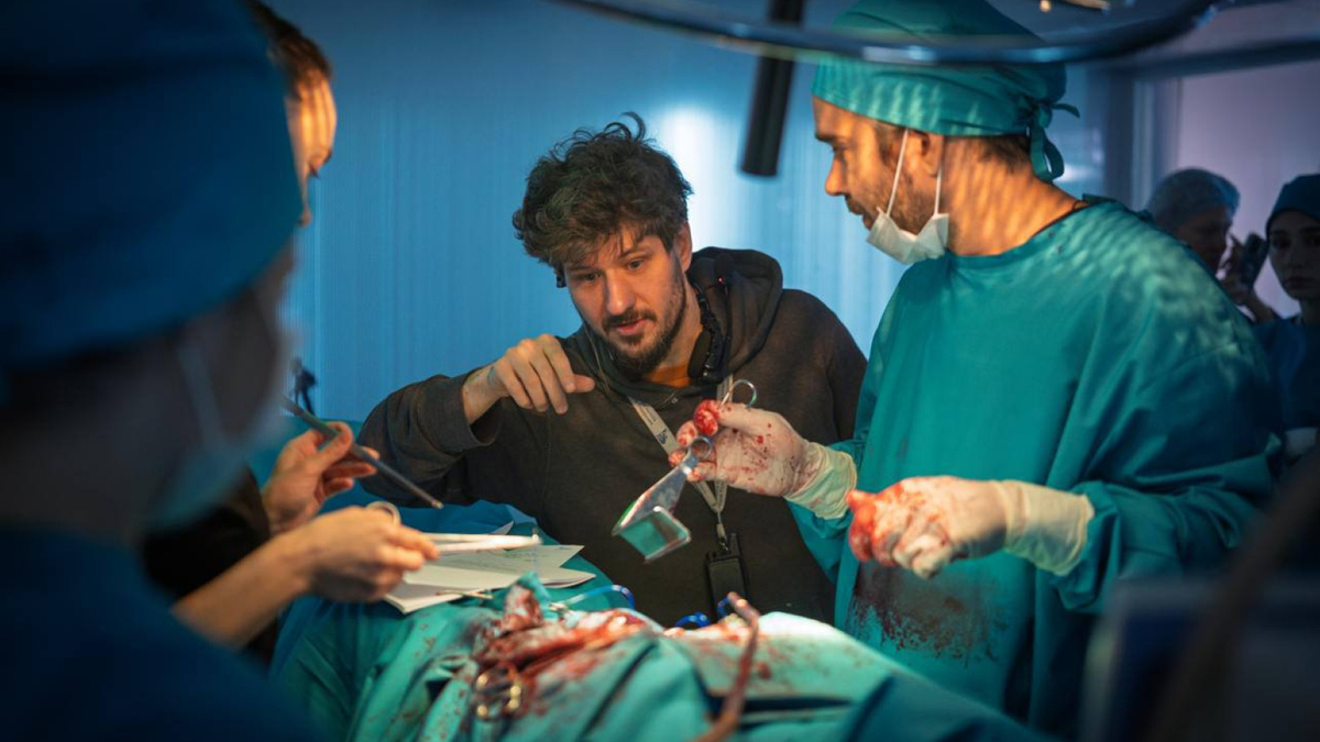 Григорий Васильев и Петр Фёдоров на съемочной площадке