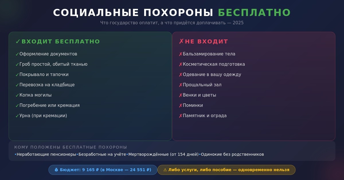 «Социальные похороны: кому положены, что входит, как оформить»
Используется как обложка статьи и первое изображение в тексте
