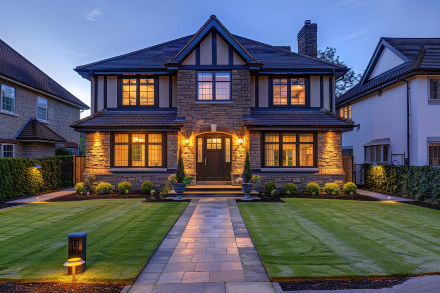 Дом с каменным фасадом