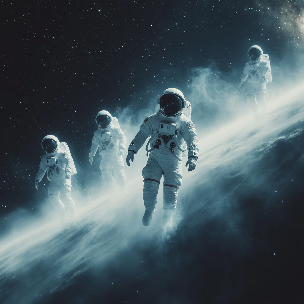 Фото: космонавты. ИИ