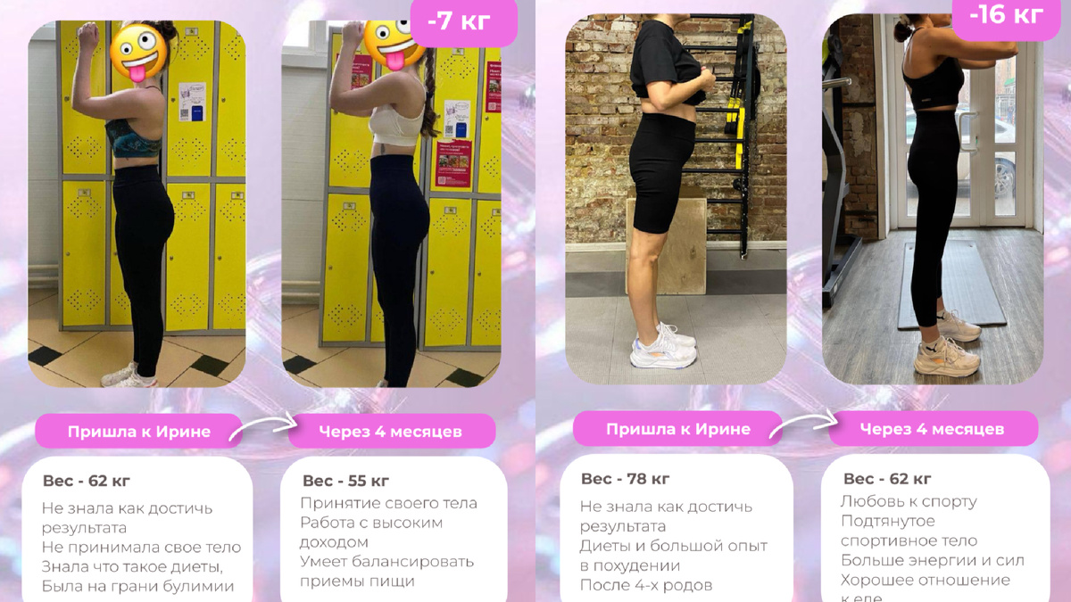 Результаты моих клиентов без ограничений и мучений 