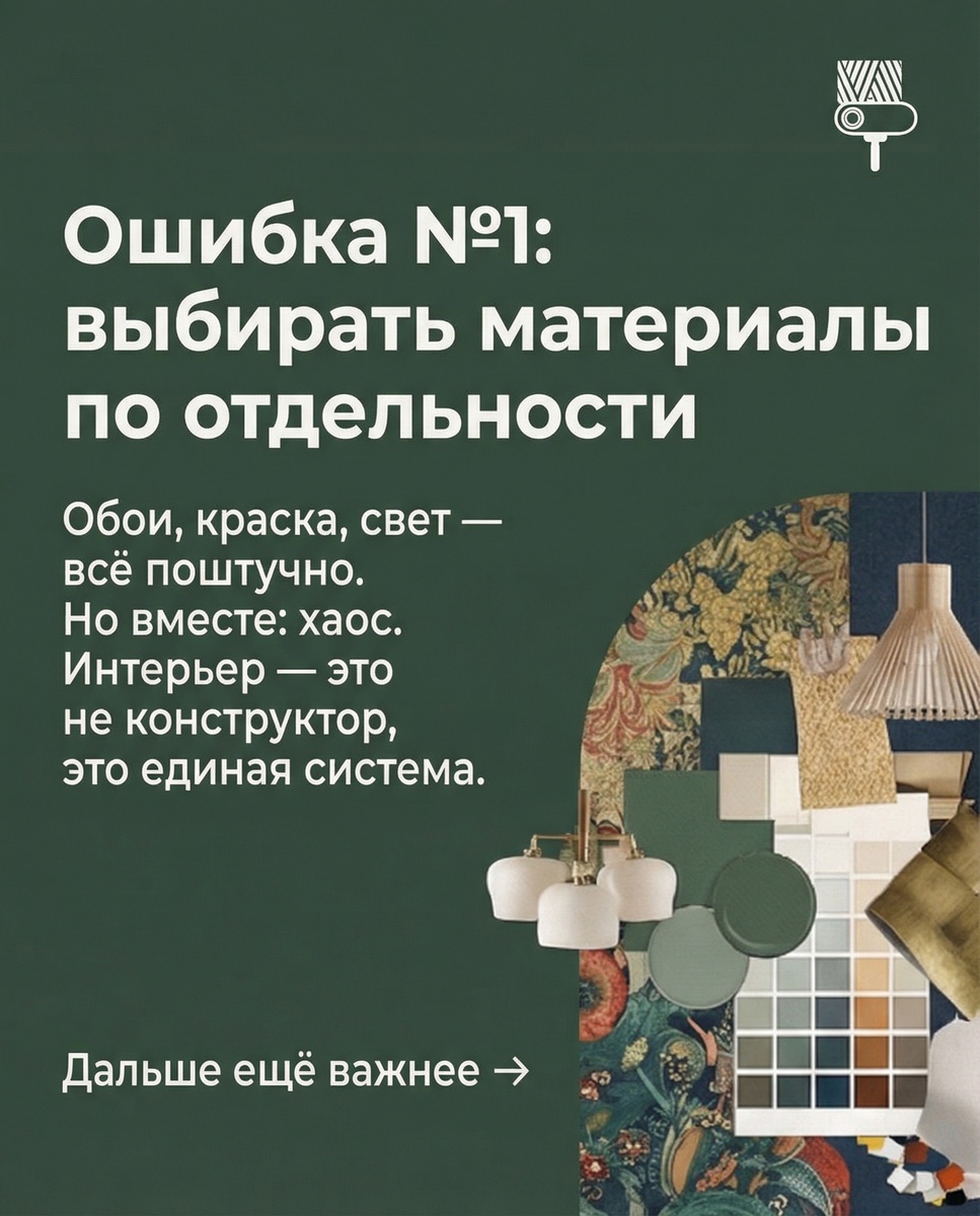 Ошибка 1. Выбирать материалы по отдельности