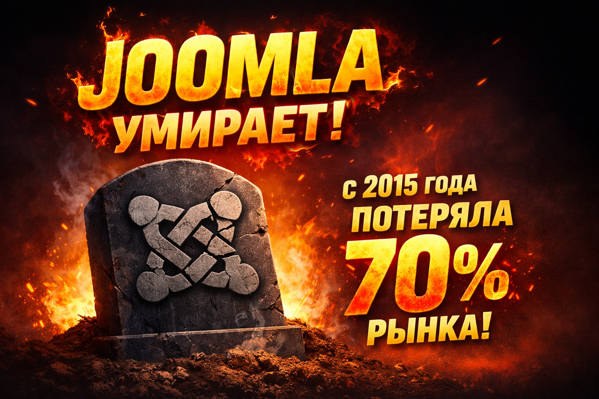 Joomla умирает: с 2015 года она потеряла 70% рынка.
