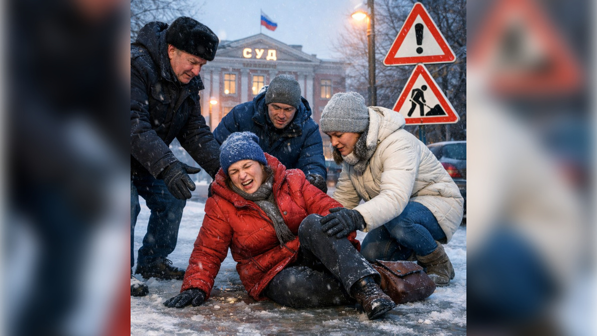    Курянка отсудила моральный ущерб за перелом на скользкой дороге