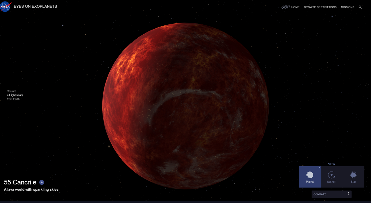 Репрезентативное изображение 55 Cancri e. Фото NASA  / JPL-Caltech