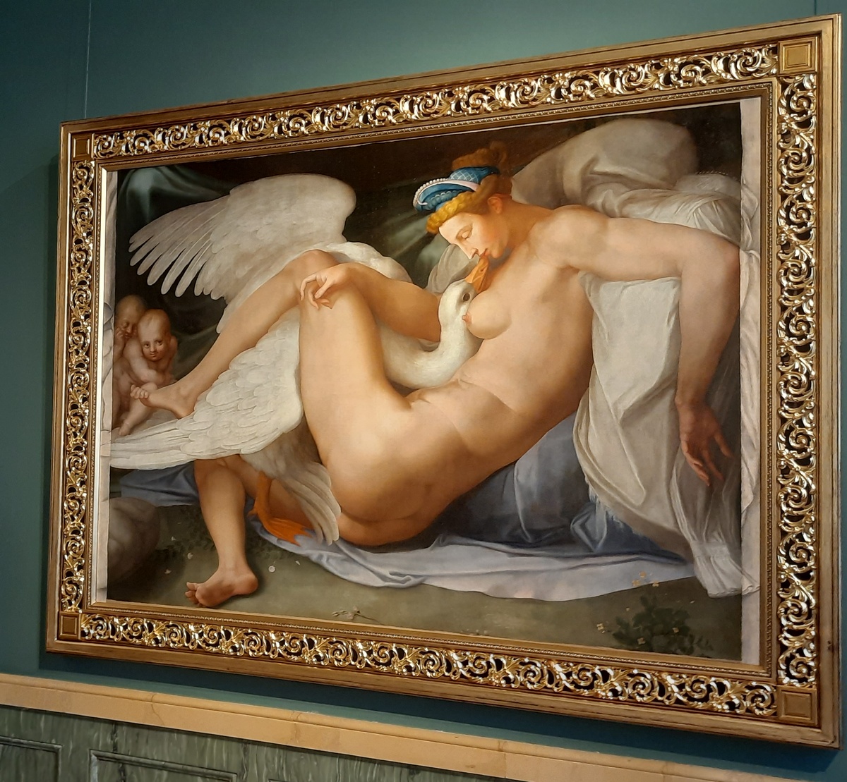 «Леда и лебедь. Микеланджело (круг). Из частной коллекции». Итальянский кабинет (зал № 233), Новый Эрмитаж