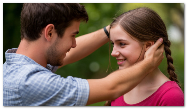 Раньше парни девушек за косички дергали