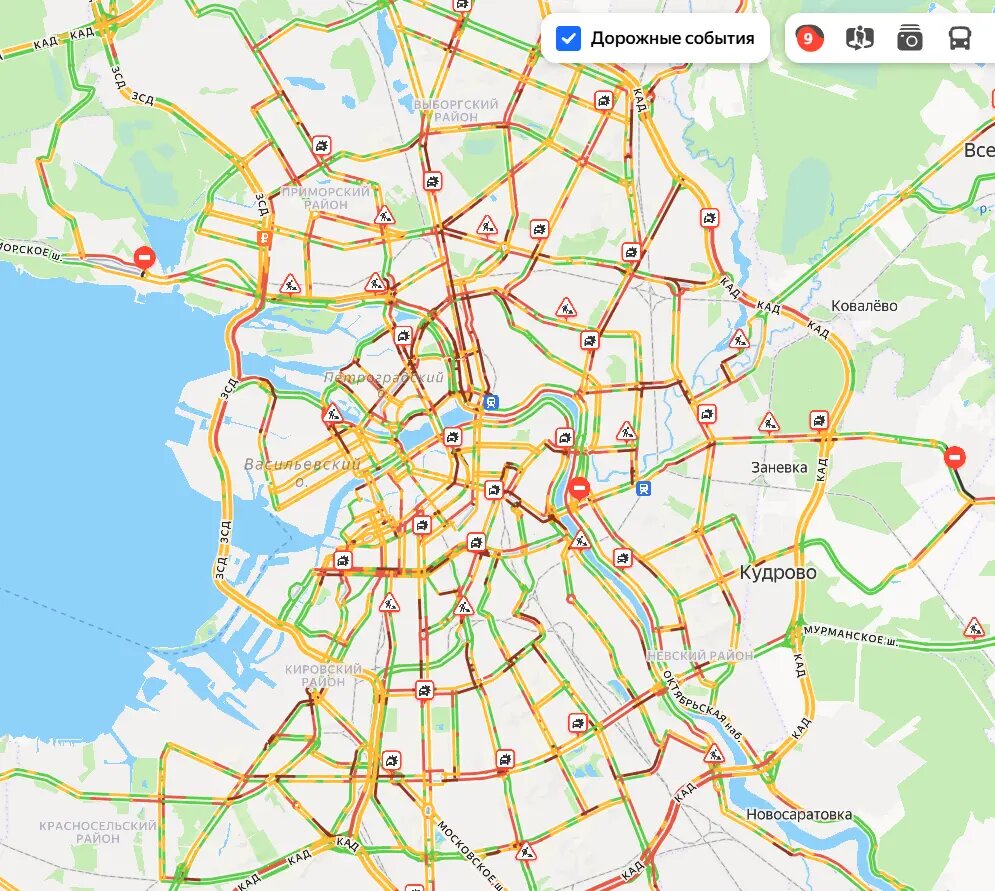    Фото: скриншот сервиса «Яндекс.Пробки»