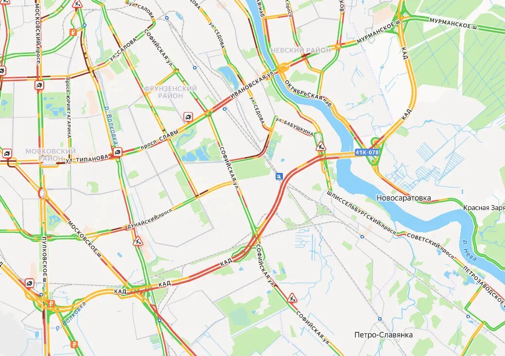    Фото: скриншот сервиса «Яндекс.Пробки»