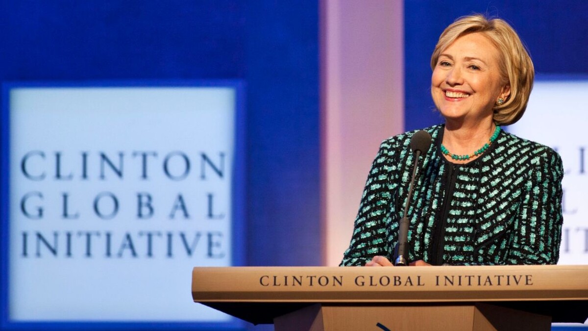    Хиллари Клинтон на мероприятии Clinton Global Initiative (Фото CNN).