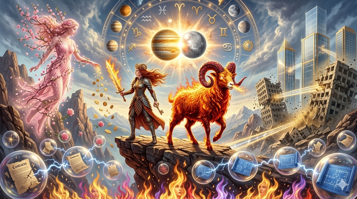 Овен, март не спросит разрешения. Затмение в работе подожжёт то, что давно просило пепла. Венера в твоём знаке — не про нежность, а про «я так хочу, и точка». А великое соединение планет соберёт все твои разрозненные «хочу» в одну силу. С которой уже не страшно. 🔥⚔️✨