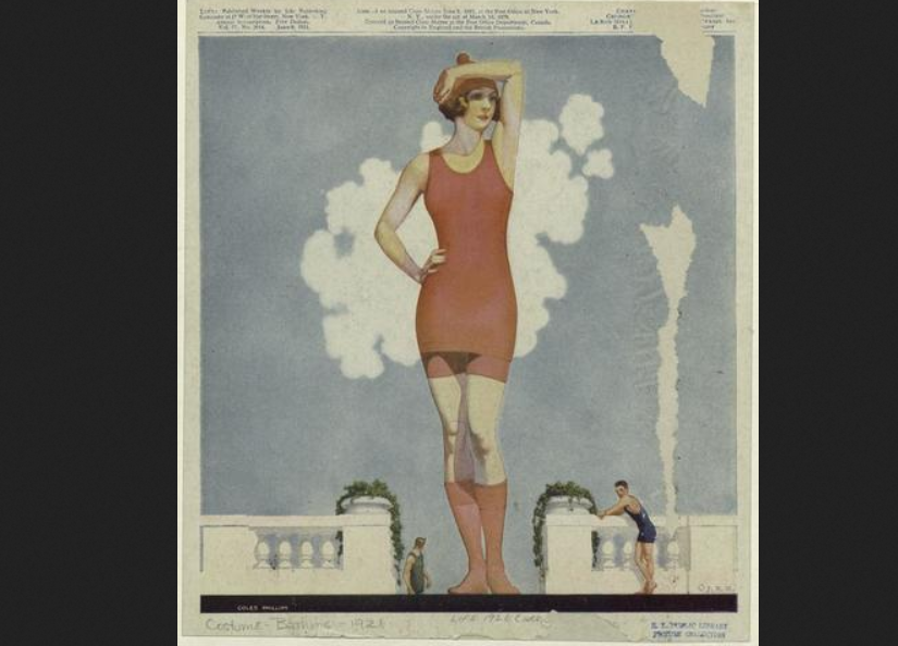 Женщина в купальном костюме. 1920 год