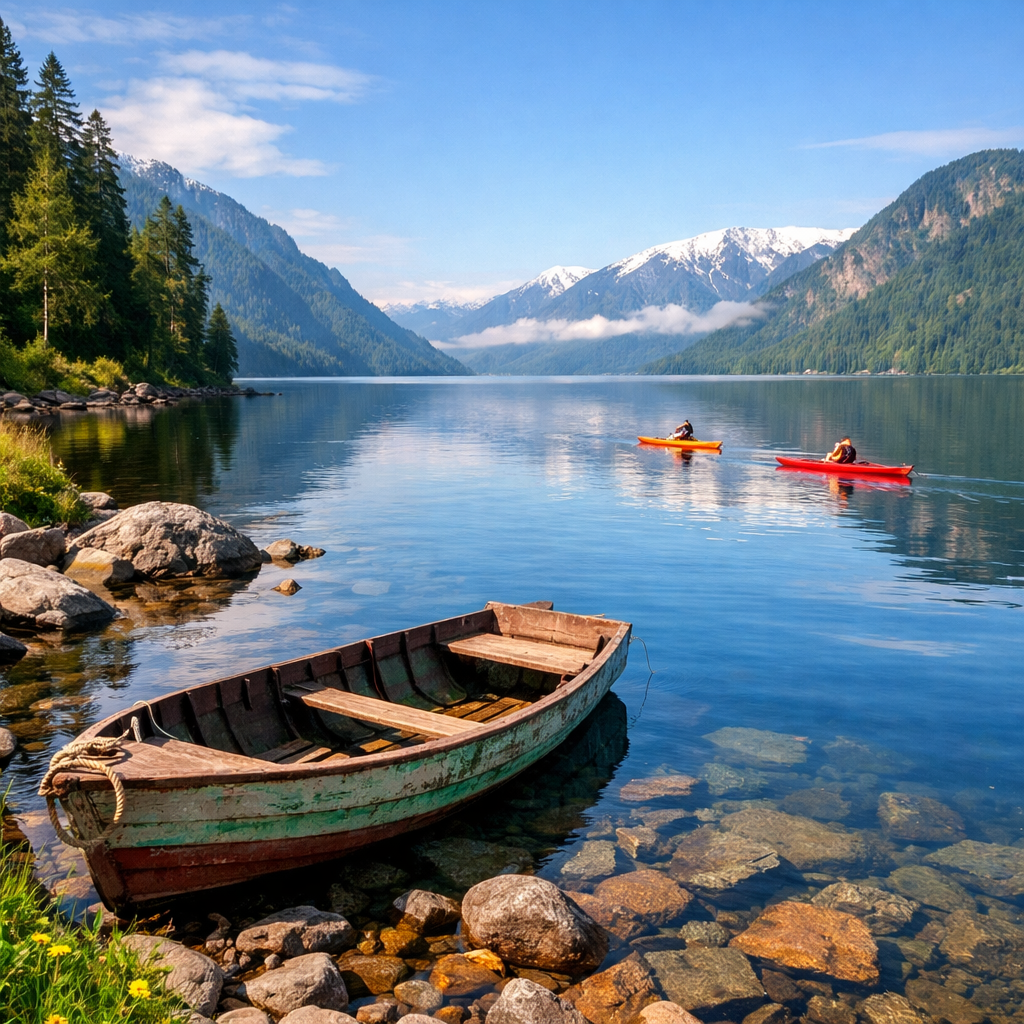 Озеро Телецкое в утреннем свете
