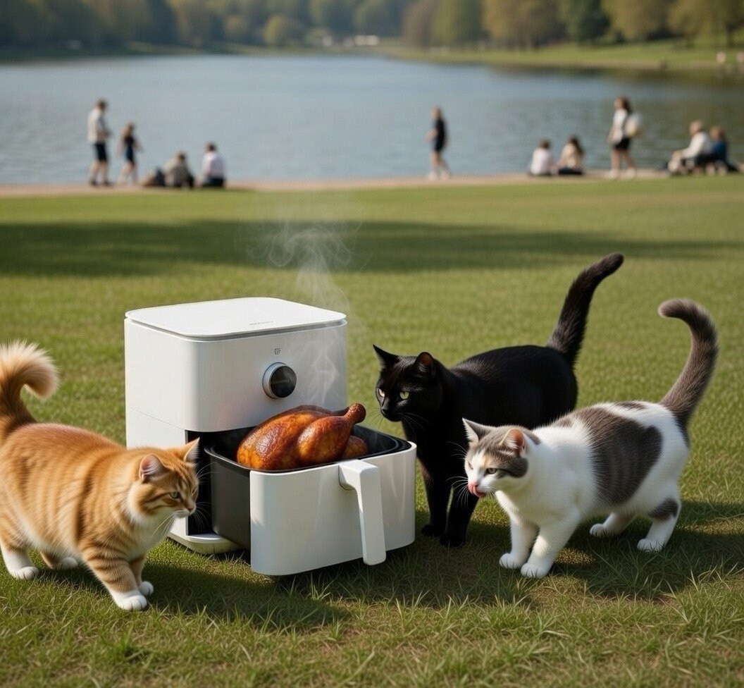 Аэрогриль Xiomi нравится даже котикам