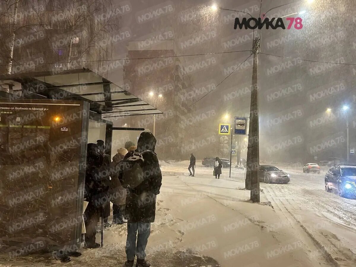    Приморский район вечером 26 февраля. Фото: Мойка78