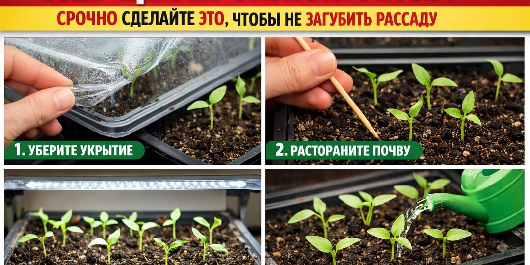 ПЕРЦЫ проклюнулись! Срочно сделайте ЭТО, чтобы не загубить рассаду. Что надо делать прямо сейчас.