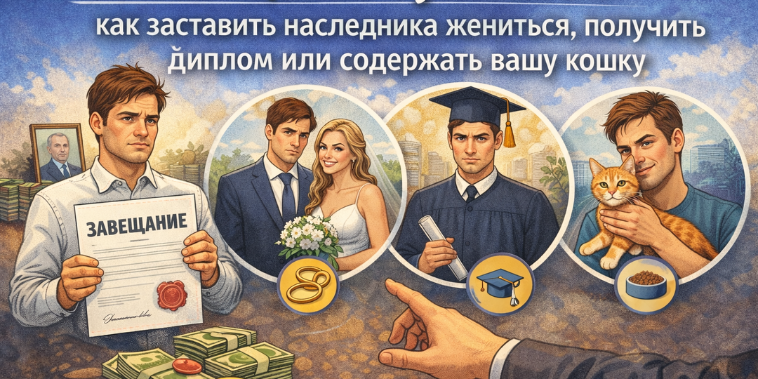 Завещание с условием: как заставить наследника жениться, получить диплом или содержать вашу кошку