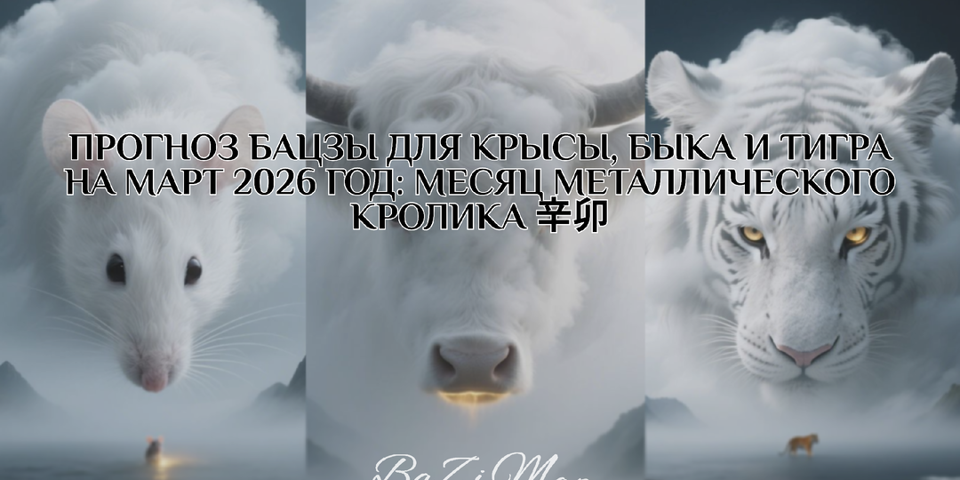 Прогноз для рожденных в год Крысы, Быка и Тигра на март 2026
