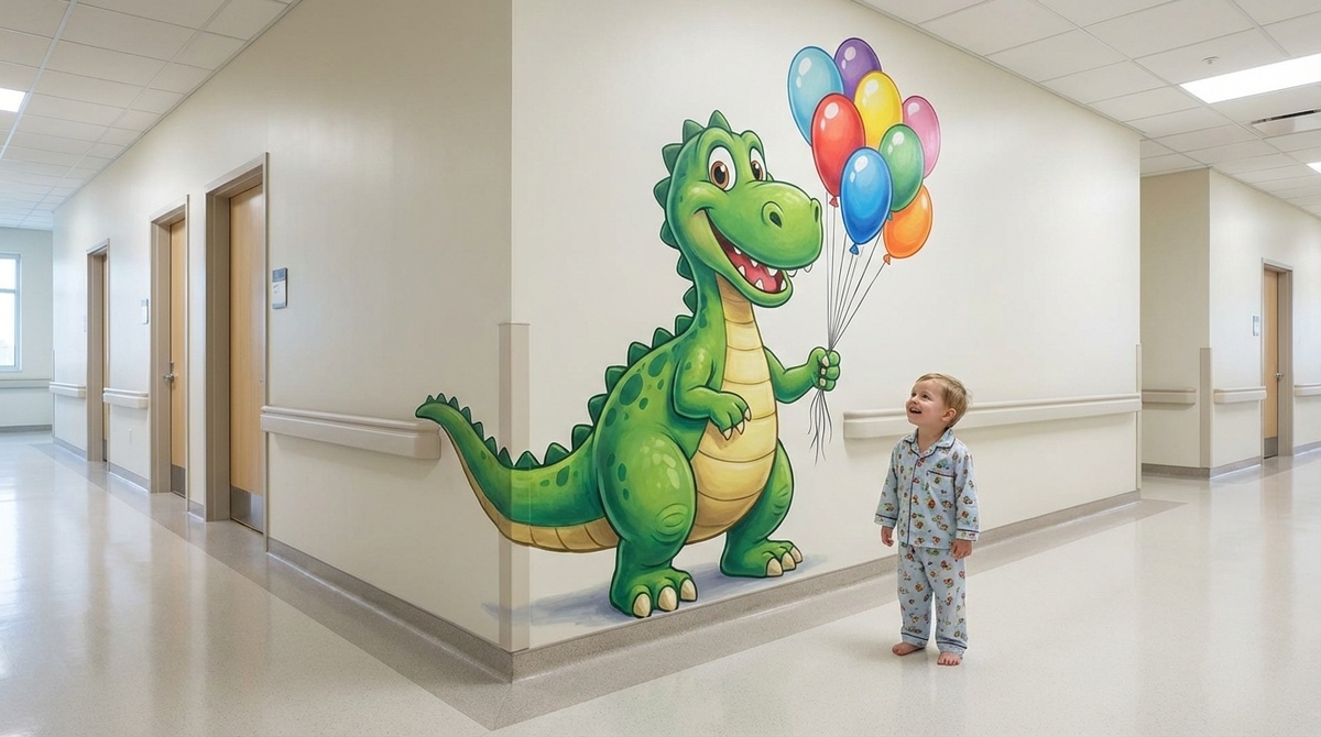 Граффити "Мой друг" в детской поликлинике