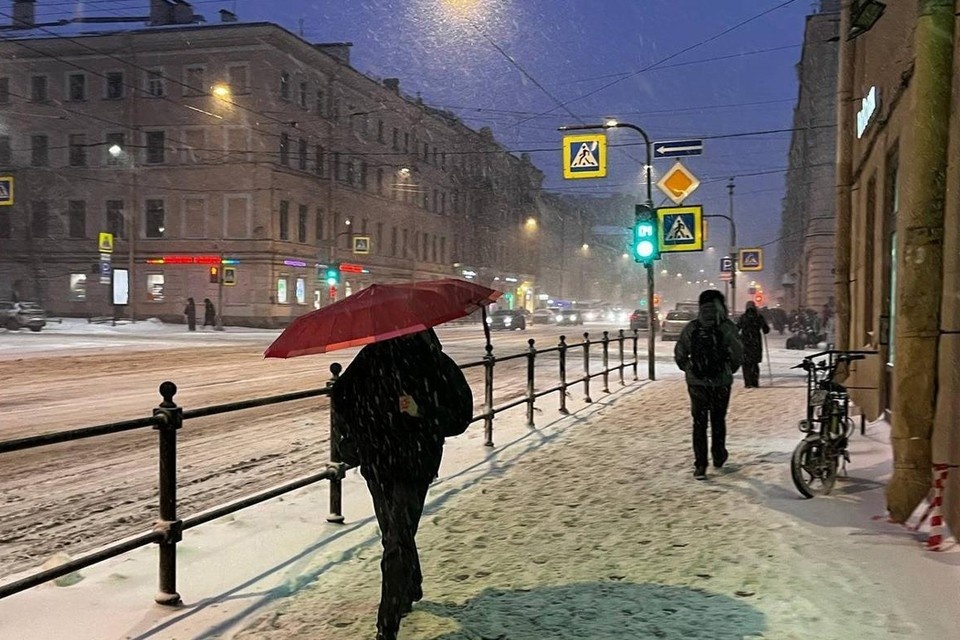    В Петербурге прошел ледяной дождь. Фото: vk.com/centralnyj_sankt_peterburg