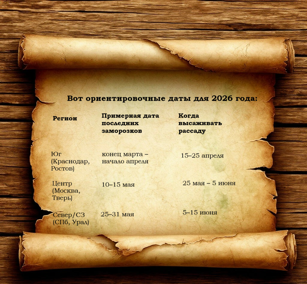 Простой ориентир без страха перед заморозками