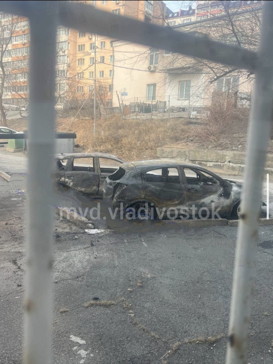    сгоревшие автомобили Владивосток