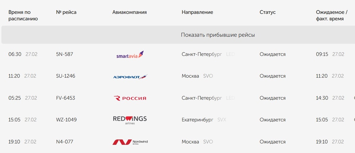    Оба утренних самолета из Оренбурга в Санкт-Петербург сегодня перенесены на более поздний срок