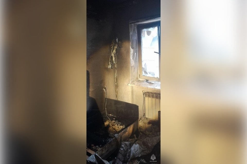    Здание для временного проживания горело в Скадовске. Фото: ГУ МЧС России по Херсонской области