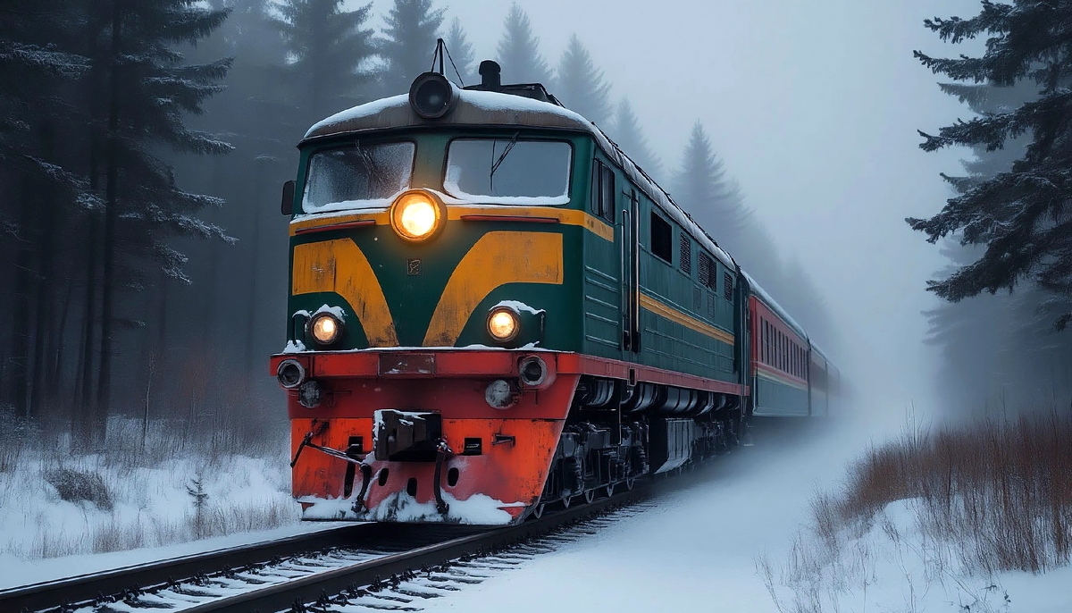 Двигался состав по таёжным просторам. 