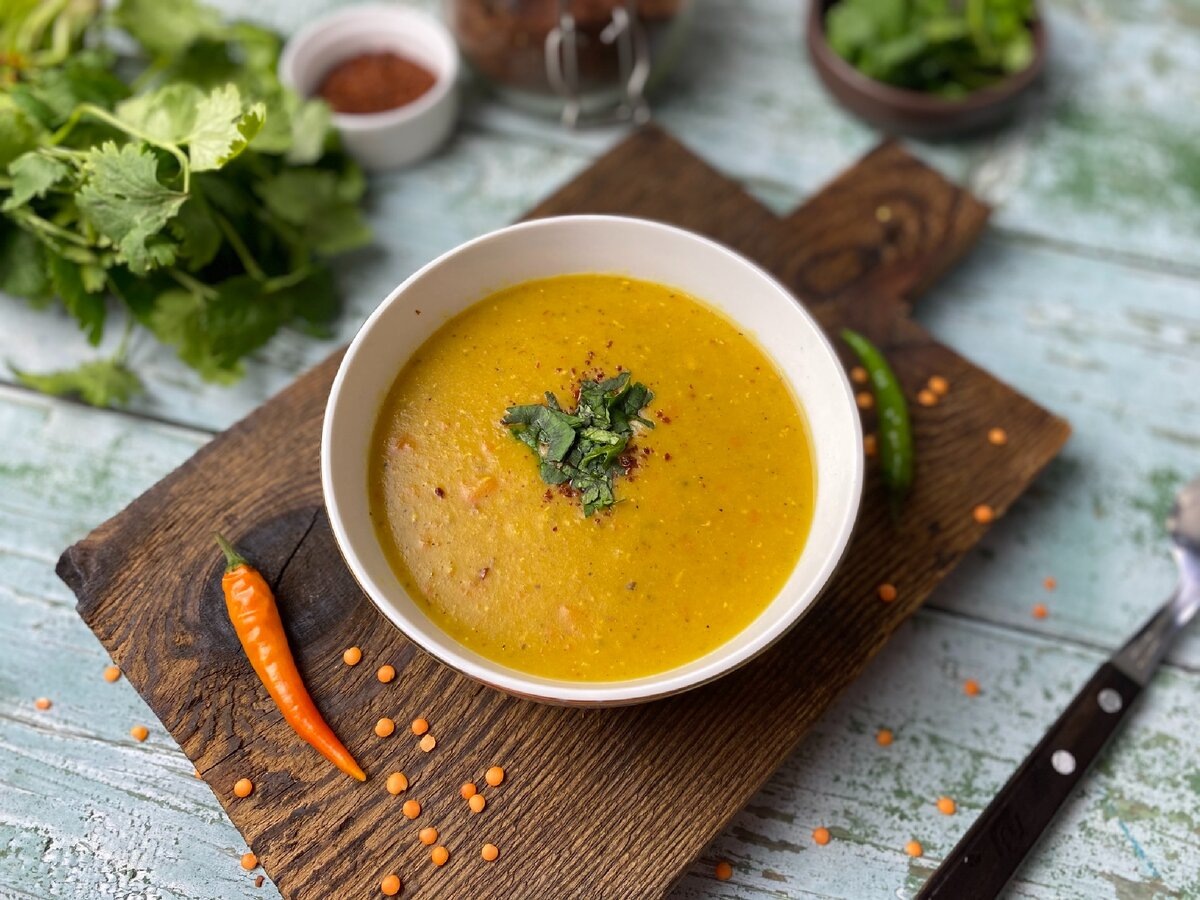 Чечевичный суп на кокосовом молоке