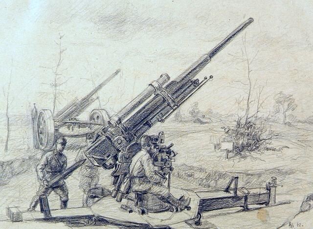     Николай Козлов. Зенитная батарея. Торжок. 1942