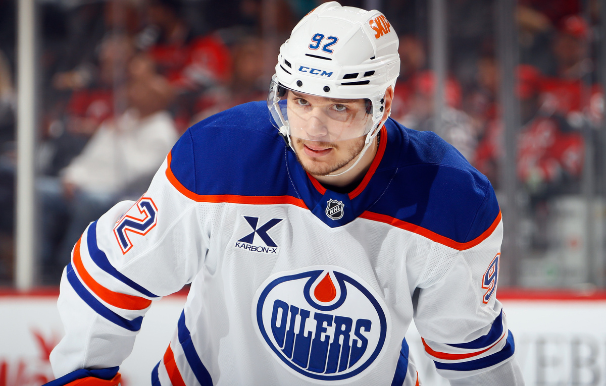    Нападающий "Эдмонтона" Василий Подколзин  Bruce Bennett/Getty Images