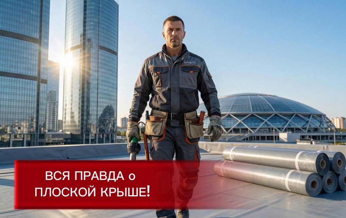 Монтажник на плоской кровле
