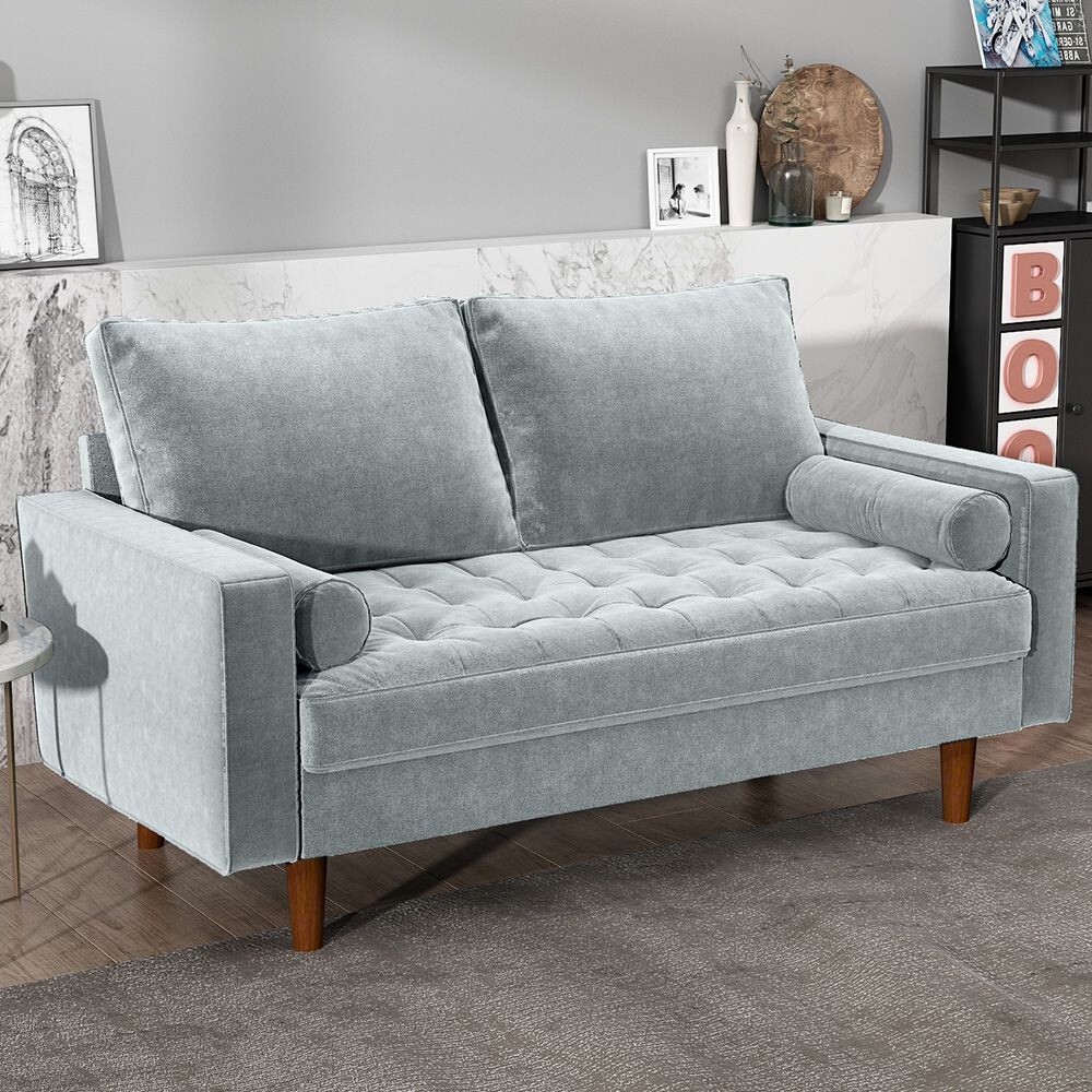 Диван Scott двухместный серо-голубой
