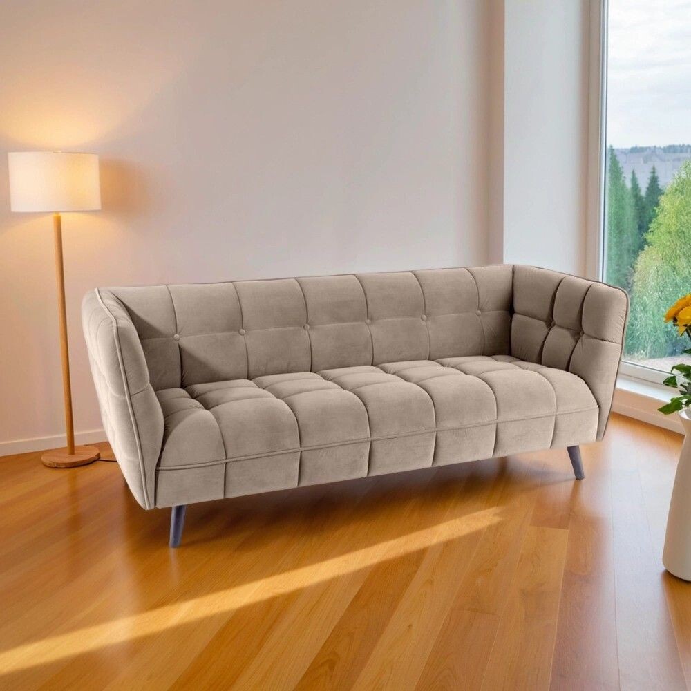 Диван Signal CASTELLO 3 VELVET (темно-бежевый/венге)