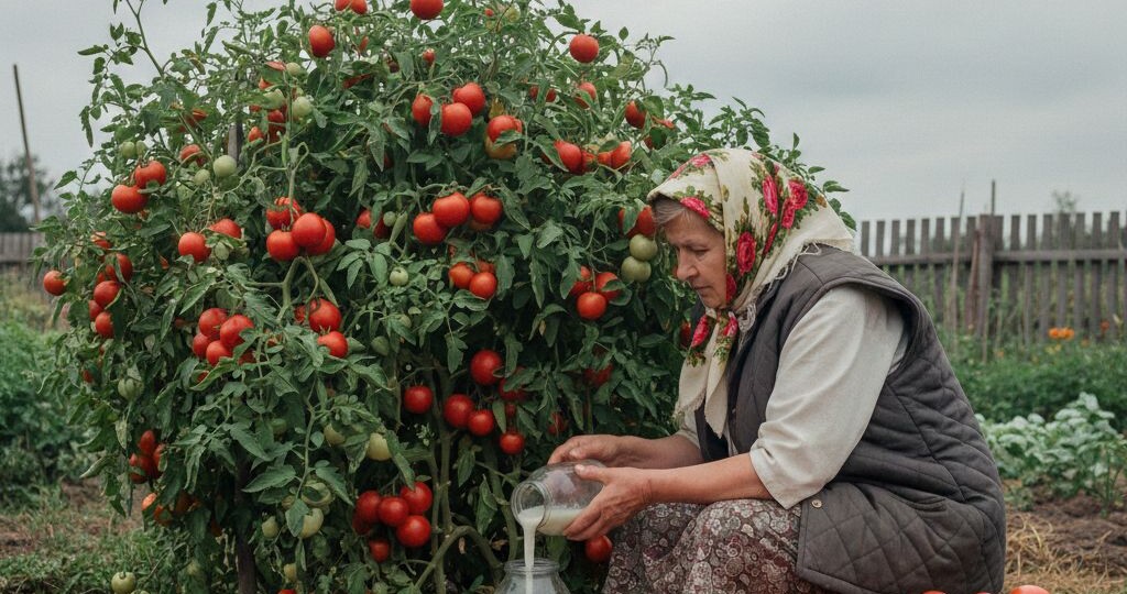 Мои помидоры растут как на дрожжах, много, крупные, сладкие будто южные. Спасибо бабушке за науку и эту подкормку.