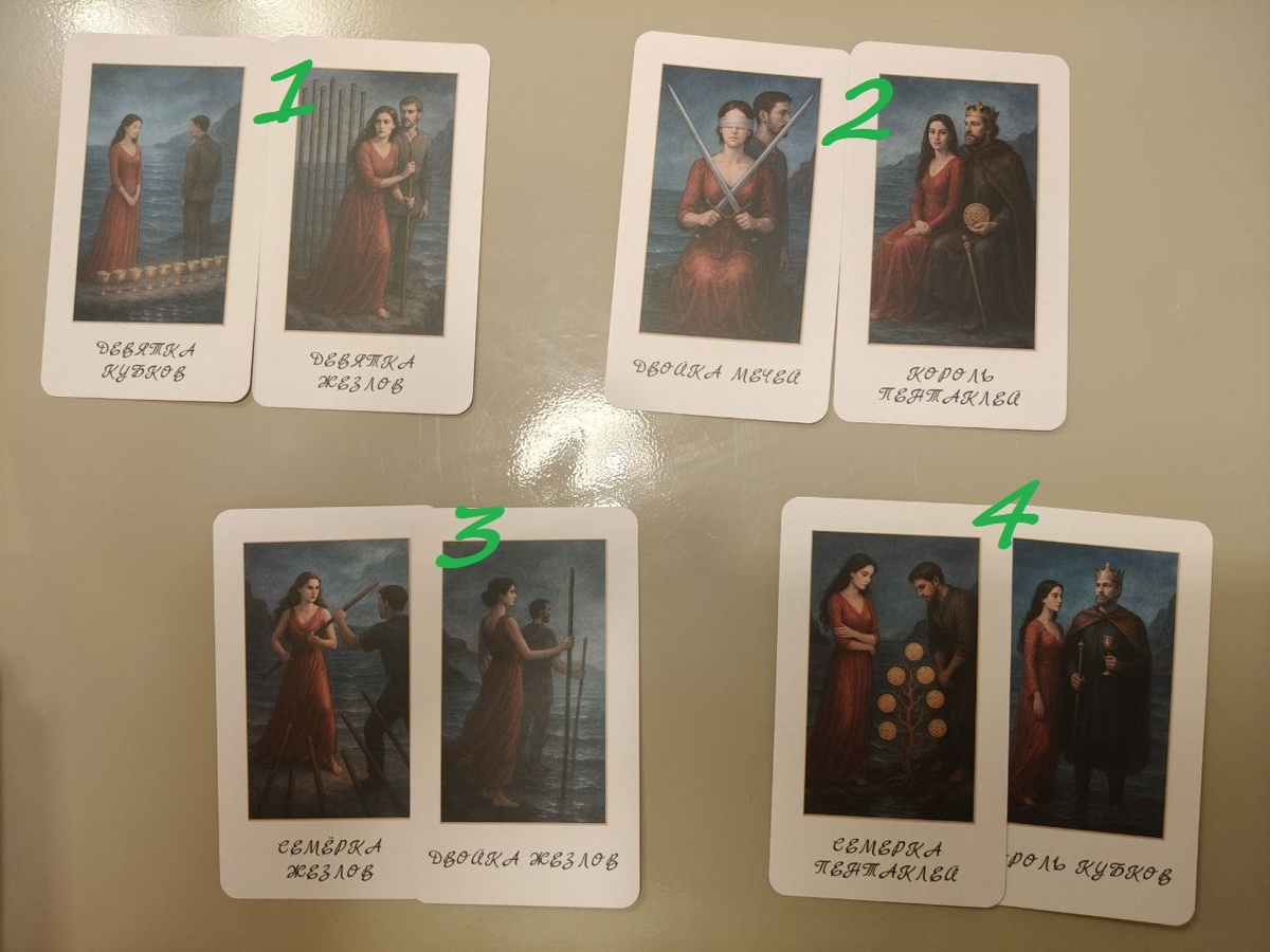 Первая часть расклада - открытые карты