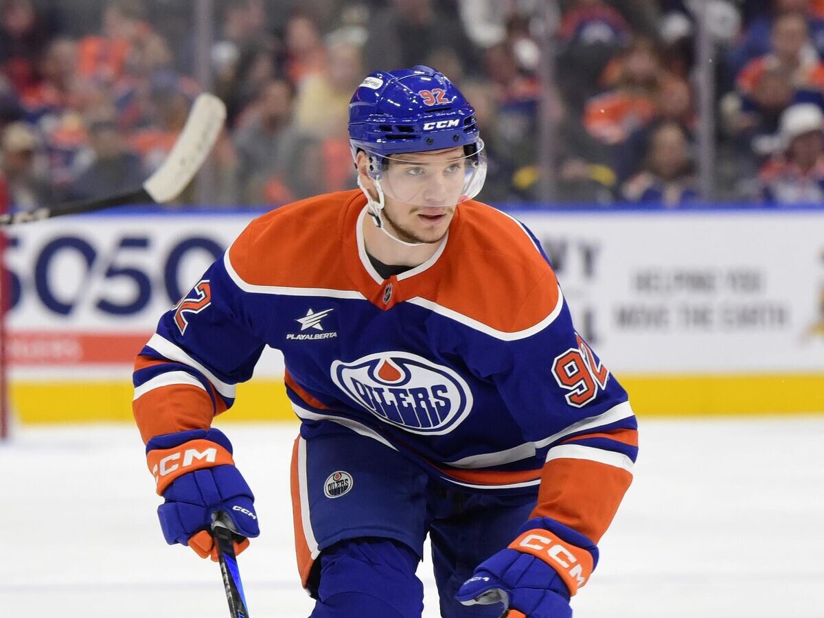    Нападающий "Эдмонтона" Василий Подколзин | © Соцсети клуба НХЛ "Эдмонтон"