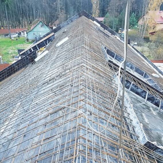 Монолитная бетонная кровля